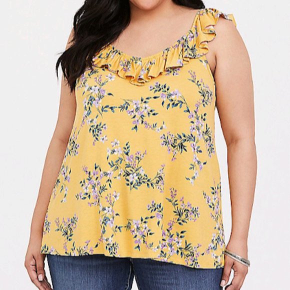 Torrid 4X NWT Ruffle Floral Tank Top Adorable! - Picture 3 of 4